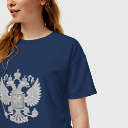 Футболка оверсайз женская Герб России, цвет: тёмно-синий — фото 2