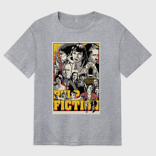 Женская футболка оверсайз Pulp Fiction Stories / Меланж – фото 1