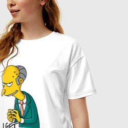 Футболка оверсайз женская Mr. Burns: I get money, цвет: белый — фото 2