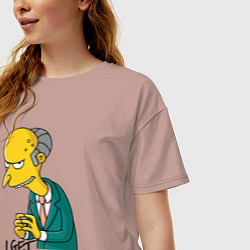Футболка оверсайз женская Mr. Burns: I get money, цвет: пыльно-розовый — фото 2