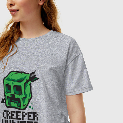 Женская футболка оверсайз Creeper hunter / Меланж – фото 3