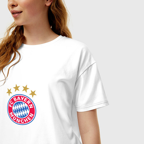 Женская футболка оверсайз Super Bayern 1900 / Белый – фото 3