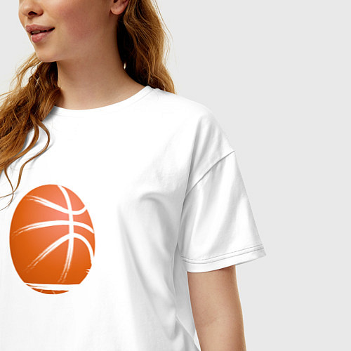 Женская футболка оверсайз Баскетбол / Белый – фото 3