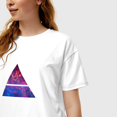 Женская футболка оверсайз 30 STM: cosmos / Белый – фото 3