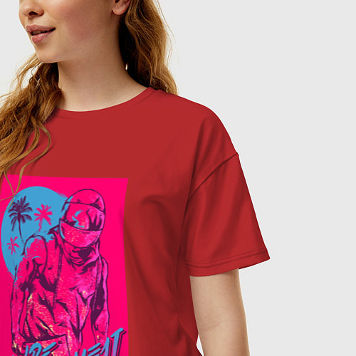 Женская футболка оверсайз You're dead meat / Красный – фото 3