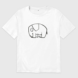 Женская футболка оверсайз Самодостаточный слоник