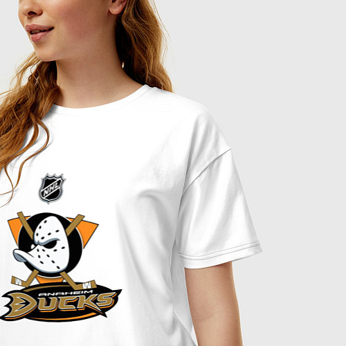 Женская футболка оверсайз NHL: Anaheim Ducks / Белый – фото 3