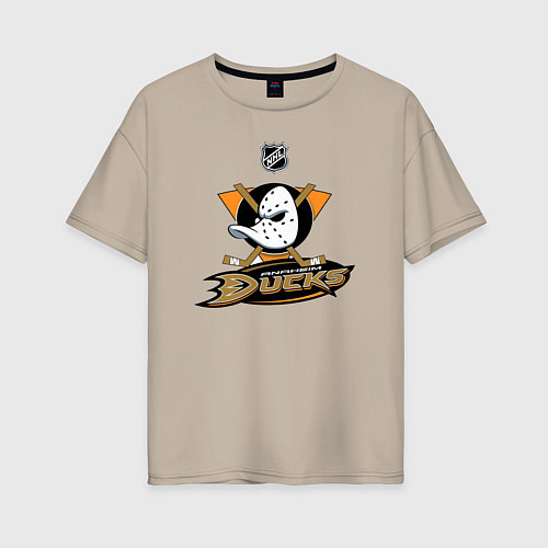 Женская футболка оверсайз NHL: Anaheim Ducks / Миндальный – фото 1