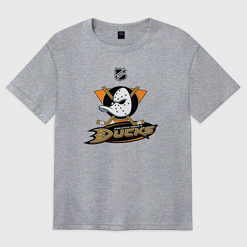 Женская футболка оверсайз NHL: Anaheim Ducks / Меланж – фото 1