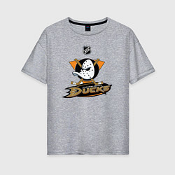 Футболка оверсайз женская NHL: Anaheim Ducks, цвет: меланж