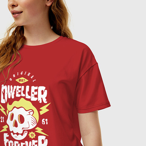 Женская футболка оверсайз Dweller Forever / Красный – фото 3