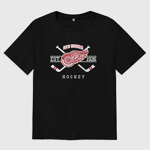 Женская футболка оверсайз Detroit Red Wings: Est.1926 / Черный – фото 1