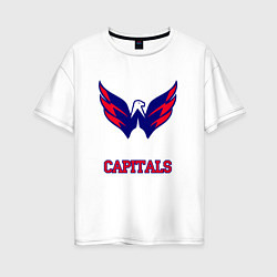 Футболка оверсайз женская Washington Capitals, цвет: белый