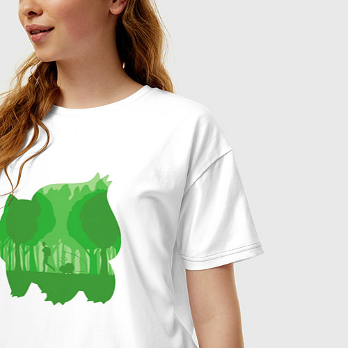 Женская футболка оверсайз Bulbasaur Shadow / Белый – фото 3