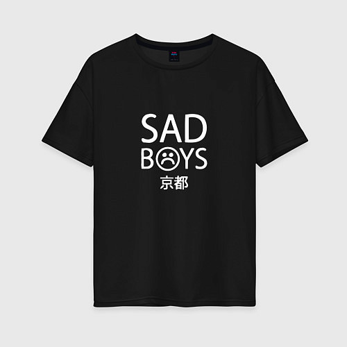 Женская футболка оверсайз SAD BOYS / Черный – фото 1