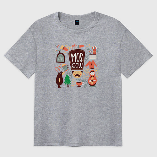 Женская футболка оверсайз Moscow Pack / Меланж – фото 1