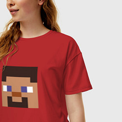 Футболка оверсайз женская Minecraft: Man Face, цвет: красный — фото 2