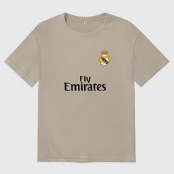 Футболка оверсайз женская Real Madrid: Fly Emirates, цвет: миндальный