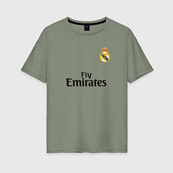 Футболка оверсайз женская Real Madrid: Fly Emirates, цвет: авокадо