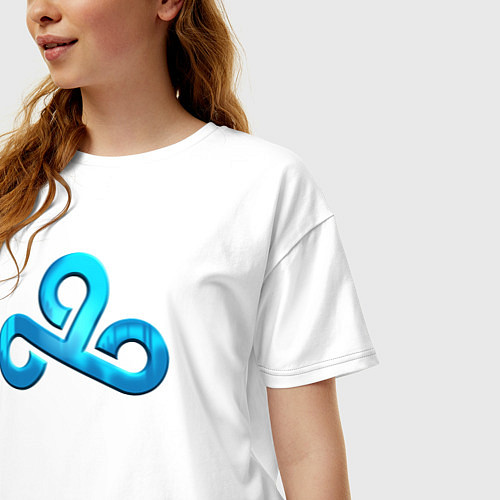 Женская футболка оверсайз Cloud9 Foil Металлический эффект / Белый – фото 3