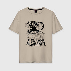 Футболка оверсайз женская Asking Alexandria Devil, цвет: миндальный