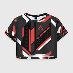 Футболка 3D укороченная женская CS:GO Cyrex Pattern, цвет: 3D-принт