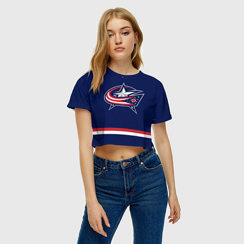 Женский топ Columbus Blue Jackets / 3D-принт – фото 3