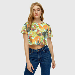 Футболка 3D укороченная женская Год петуха 2017, цвет: 3D-принт — фото 2