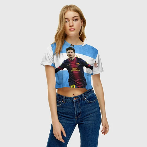 Женский топ Messi from Argentina / 3D-принт – фото 3