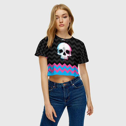 Женский топ Colored Skull / 3D-принт – фото 3