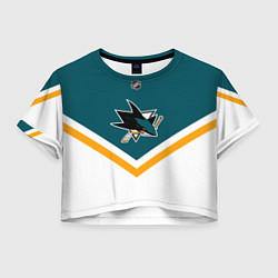 Футболка 3D укороченная женская NHL: San Jose Sharks, цвет: 3D-принт