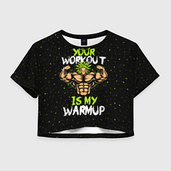 Футболка 3D укороченная женская My Workout, цвет: 3D-принт