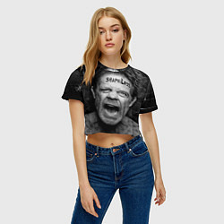 Футболка 3D укороченная женская Shameless Face, цвет: 3D-принт — фото 2