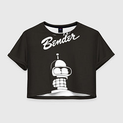 Футболка 3D укороченная женская Bender Retro, цвет: 3D-принт