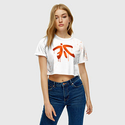 Футболка 3D укороченная женская Fnatic: White collection, цвет: 3D-принт — фото 2