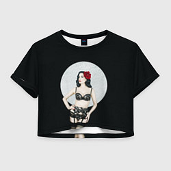 Футболка 3D укороченная женская Дита Фон Тиз, цвет: 3D-принт