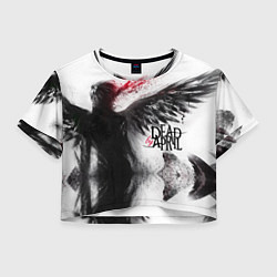 Футболка 3D укороченная женская Dead by April: Black angel, цвет: 3D-принт
