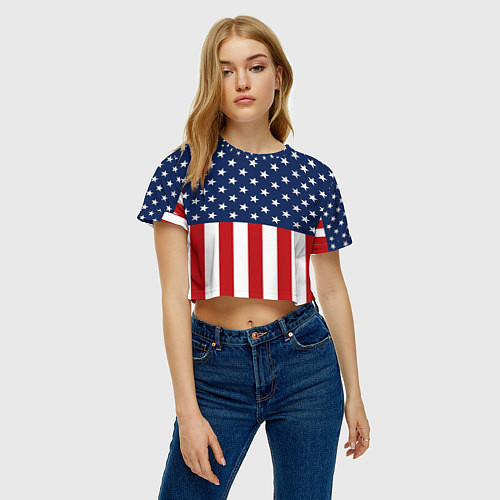 Женский топ Флаг США / 3D-принт – фото 3