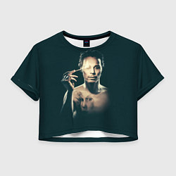 Футболка 3D укороченная женская HIM, цвет: 3D-принт