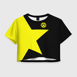 Футболка 3D укороченная женская FC Borussia Dortmund: Star, цвет: 3D-принт