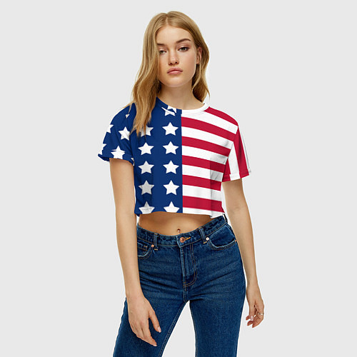 Женский топ USA Flag / 3D-принт – фото 3