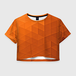 Футболка 3D укороченная женская Orange abstraction, цвет: 3D-принт