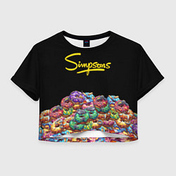 Футболка 3D укороченная женская Simpsons Donuts, цвет: 3D-принт