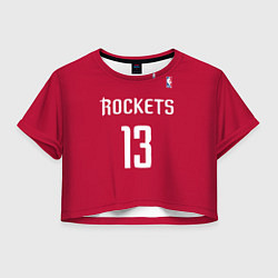 Футболка 3D укороченная женская Rockets: Houston 13, цвет: 3D-принт
