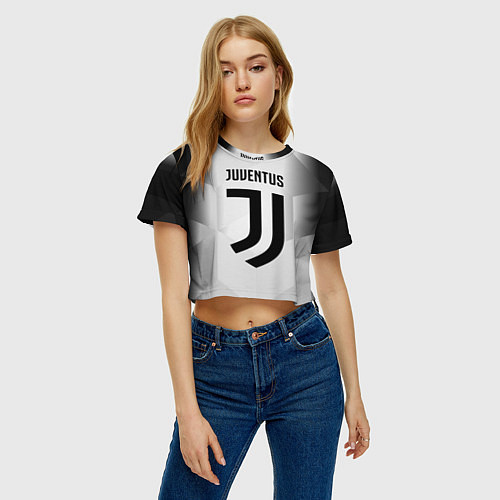Женский топ FC Juventus: Silver Original / 3D-принт – фото 3