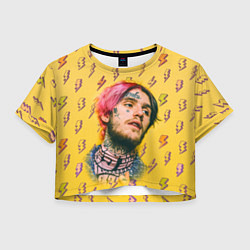 Футболка 3D укороченная женская Thunder Lil Peep, цвет: 3D-принт