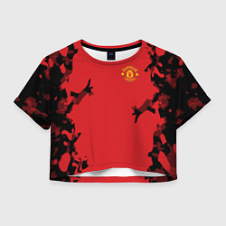 Футболка 3D укороченная женская FC Manchester United: Red Original, цвет: 3D-принт