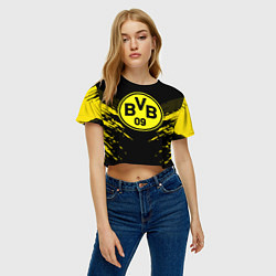 Футболка 3D укороченная женская Borussia FC: Sport Fashion, цвет: 3D-принт — фото 2