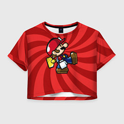 Футболка 3D укороченная женская Super Mario: Red Illusion, цвет: 3D-принт