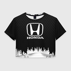 Футболка 3D укороченная женская Honda: Black Side, цвет: 3D-принт